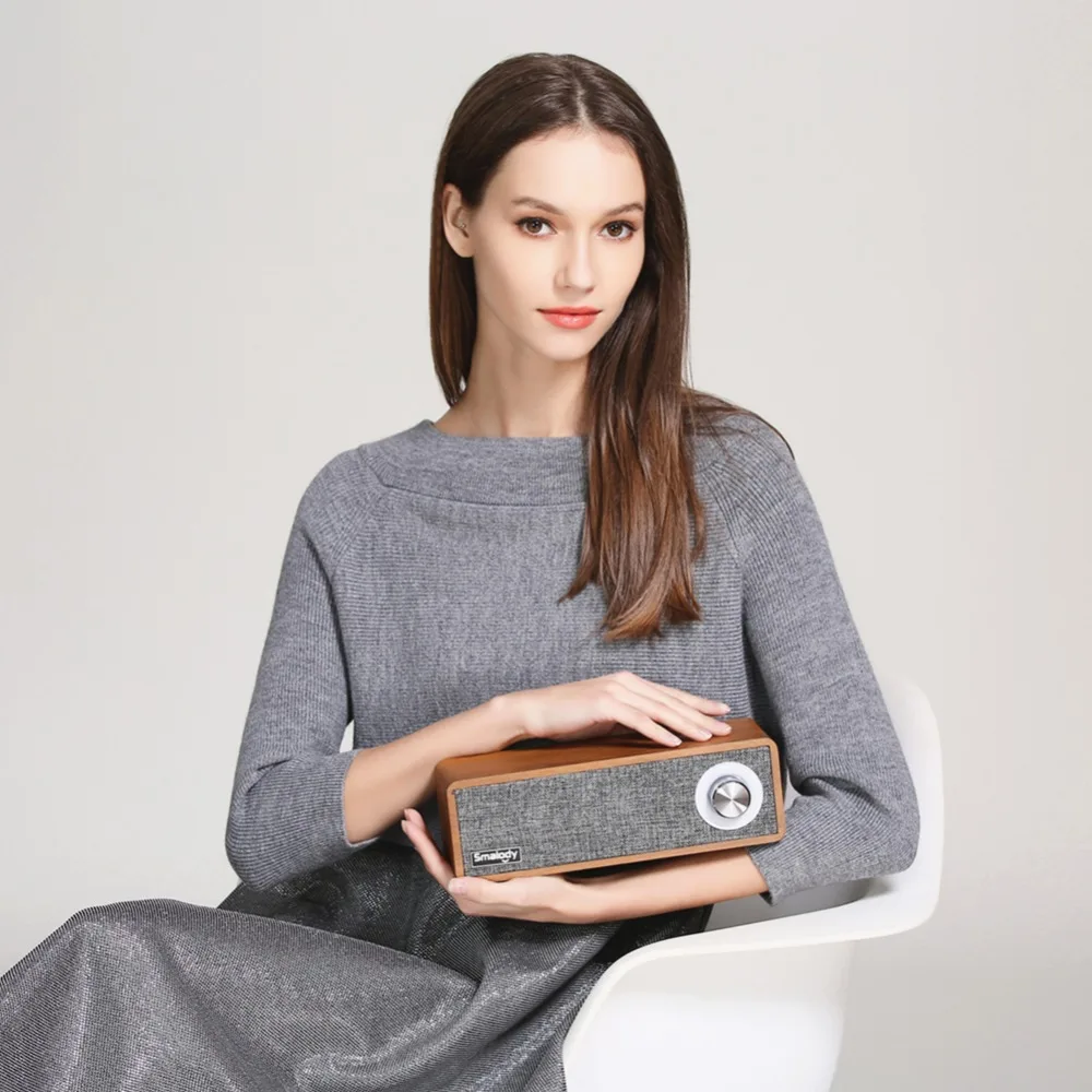 Модная классическая деревянная звуковая структура дизайн bluetooth динамик