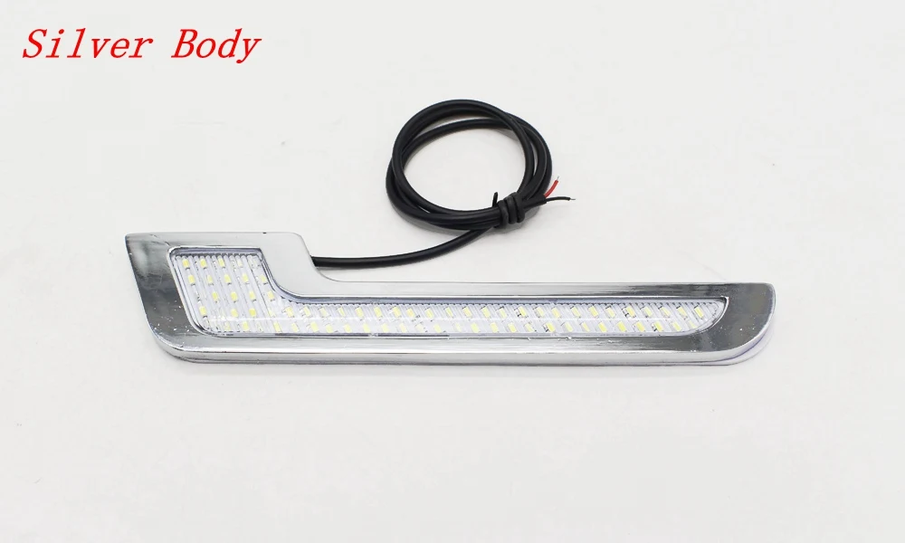 Silver Body Tak Wai Lee 2X светодиодный DRL дневные ходовые огни Стайлинг супер яркий водонепроницаемый внешний автомобиль вождения автомобиля Дневной светильник с палкой - Цвет: Silver Body