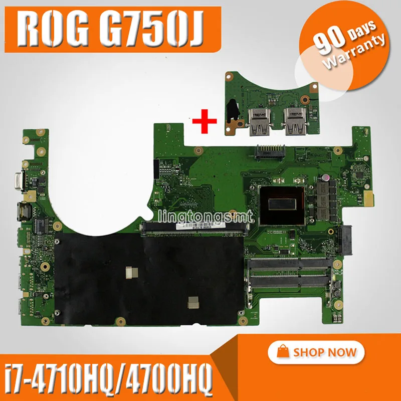 Отправка платы+ 2D материнская плата для ноутбука ASUS G750JM G750JW G750JH G750JX G750J G750 тест оригинальной материнской платы i7-4710HQ I7-4700HQ