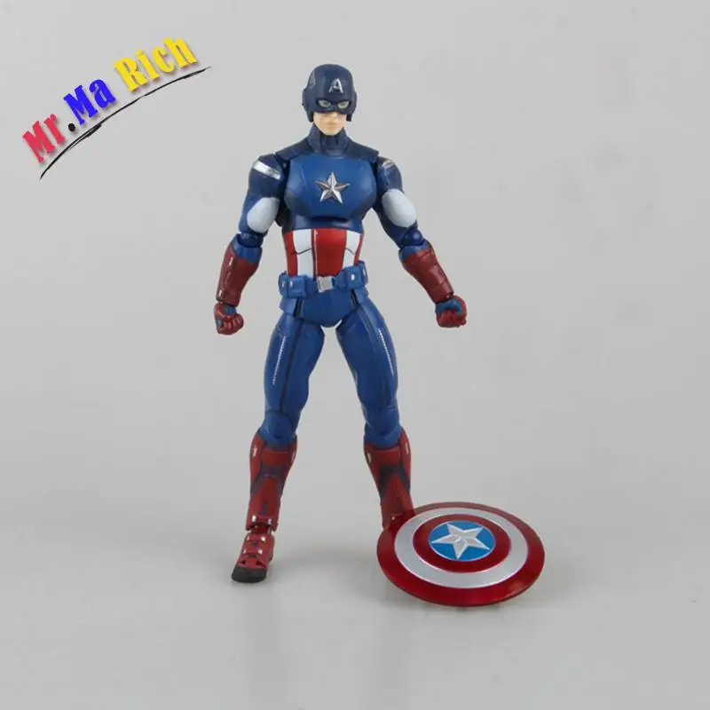 Высокое качество Figma 266 # Капитан Америка ПВХ фигурка с коробкой Бесплатная