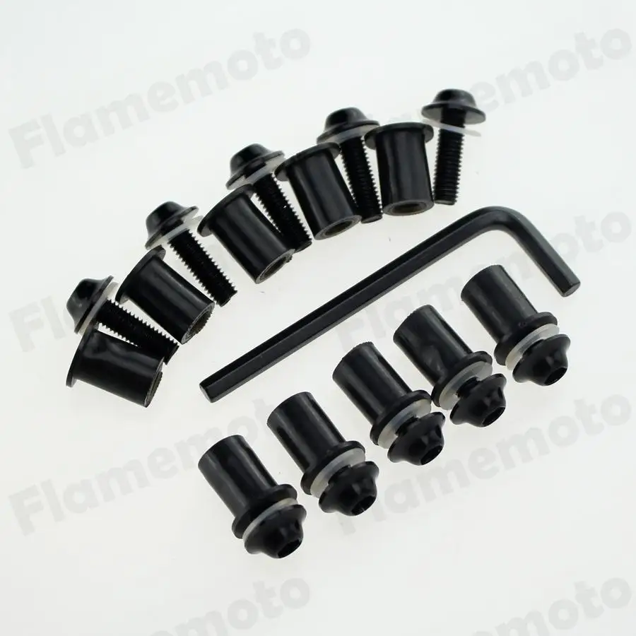 

Motorcycle Windscreen Windshield Bolts Screws Nuts Aluminum Black x 10