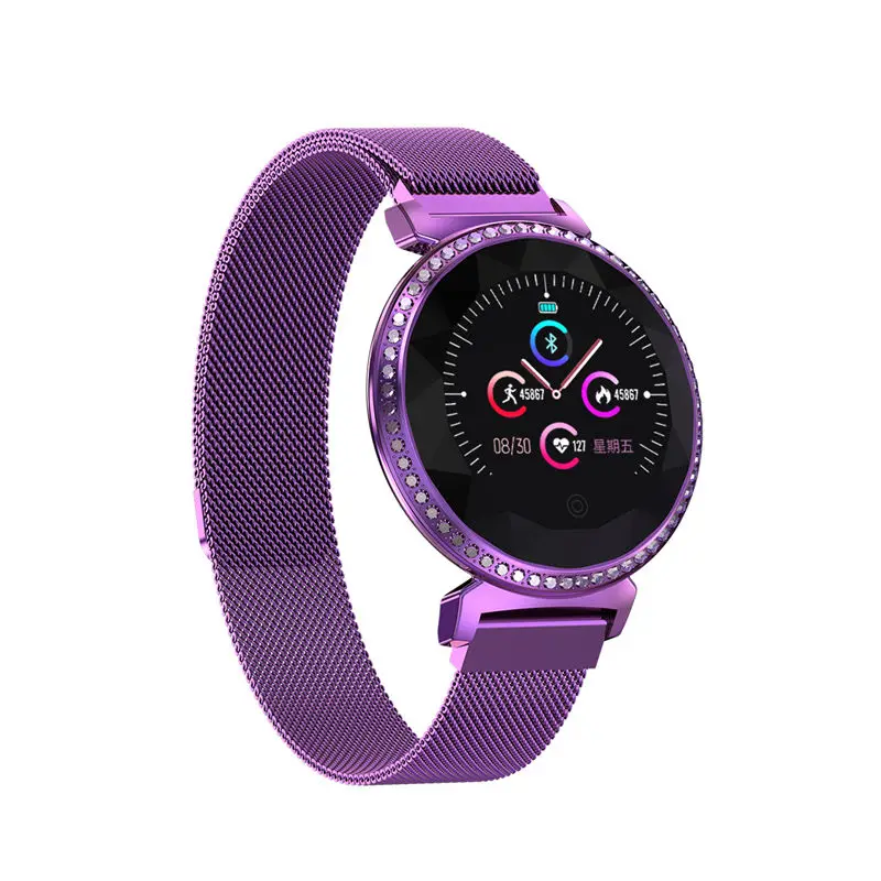 purple steel Умный браслет женский фитнес-браслет Многофункциональные спортивные функции Миланский Браслет умные часы для женщин для xiaomi honor relogio VS P70 - Цвет: purple steel