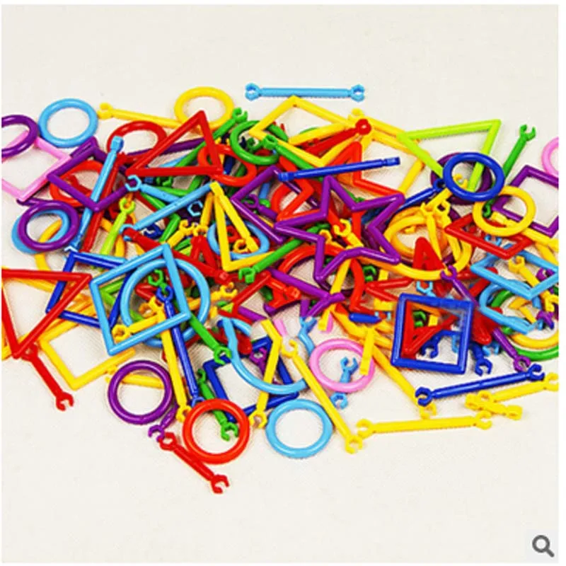 

5bags Assembled Plastic Intelligence Sticks Educational Building Blocks Toys Handmade DIY Montessori Early Learning Gifts