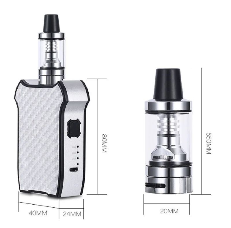 Электронная сигарета 80 Вт Vape Kit Mech Box Mod Vaping 20 до управляемый испаритель 2200 мАч