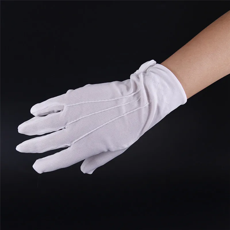 1pair White Cotton Lisle Work Gloves Coin Jewelry Lightweight Inspection 23*8cm | Аксессуары для одежды