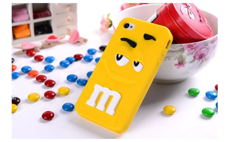 Модный 3D милый розовый мм шоколадный Радужный бобы высококачественный силиконовый мягкий чехол для iPhone 5 5S SE 6 7 8 plus X чехол для телефона s