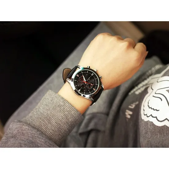 Мужские и женские спортивные часы Three Eyes стильные с нейтральным ремешком