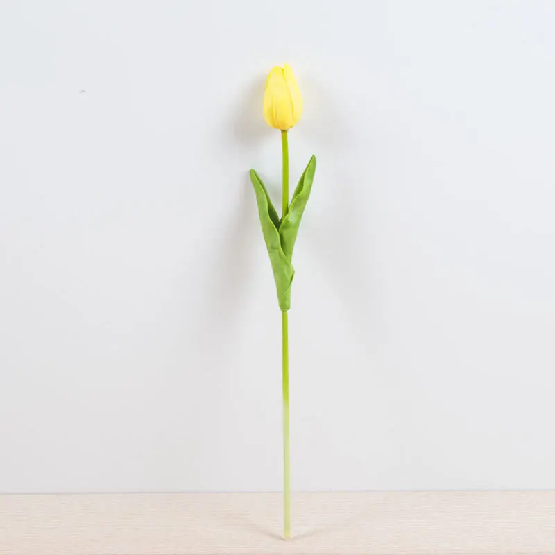Настоящее сенсорный искусственная PU Tulip стволовых-1" Длина искусственные цветы, декоративные DIY искусственный цветок стены дома рождественские украшения цветы - Цвет: Yellow