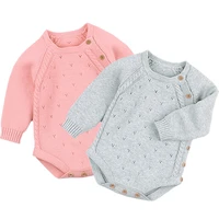 newborn baby girl bodysuits fashion candy color knitted toddler infant kids boys clothes spring long sleeve children tops
