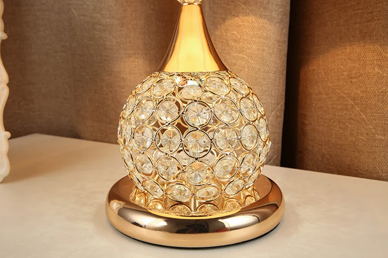 

Lampada Da Tavolo Lampe De Chevet Crystal Table Lamp Cristal Tafellamp Goud Met Kristal Light De Mesa Modern Cristal Dormitorio