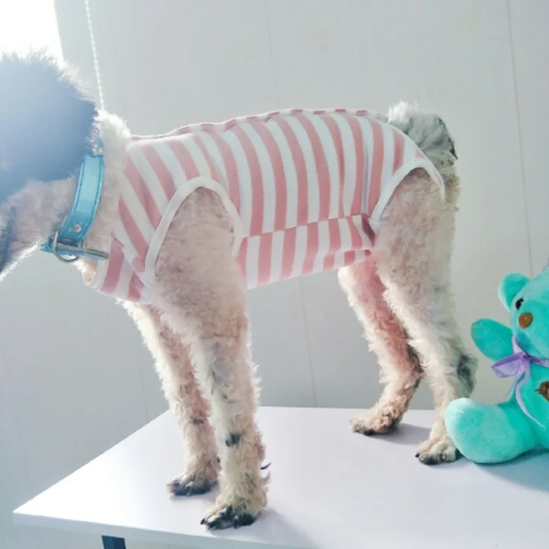 DOGGYZSTYLE комбинезон для ухода за животом одежда в полоску собак щенков домашних