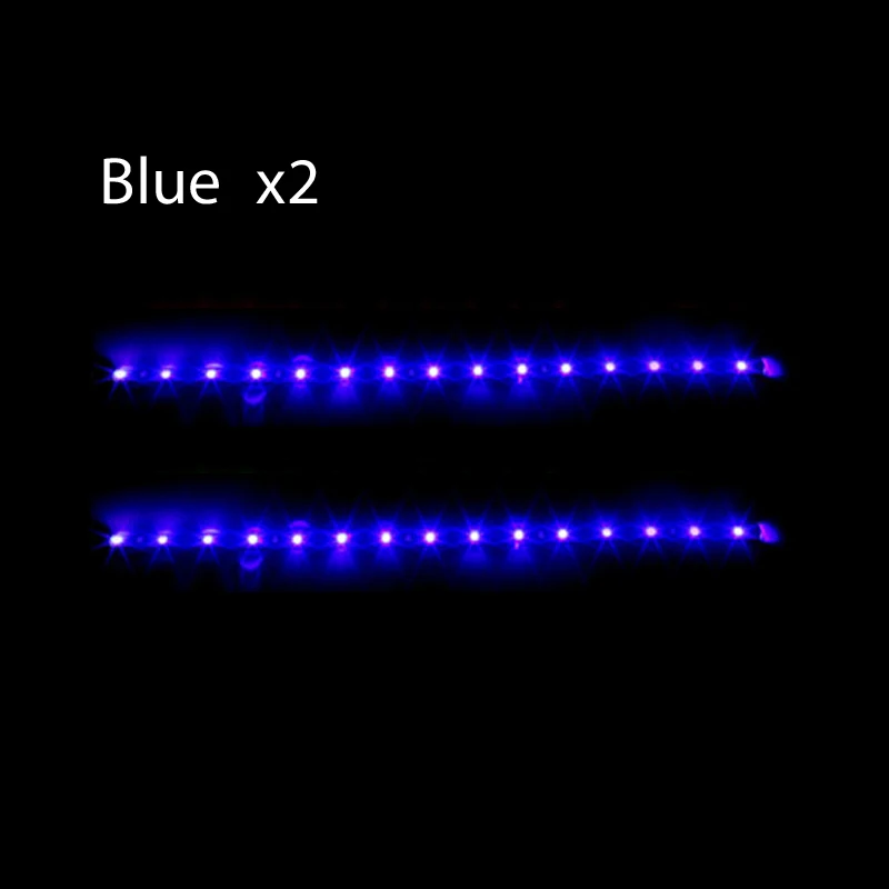 Blue 2 Pieces 2 шт. Универсальный Автомобильный декоративный гибкий Дневной светильник 15SMD 30 см 12 в водонепроницаемый COB DRL противотуманный светодиодный светильник - Цвет: Blue 2 Pieces