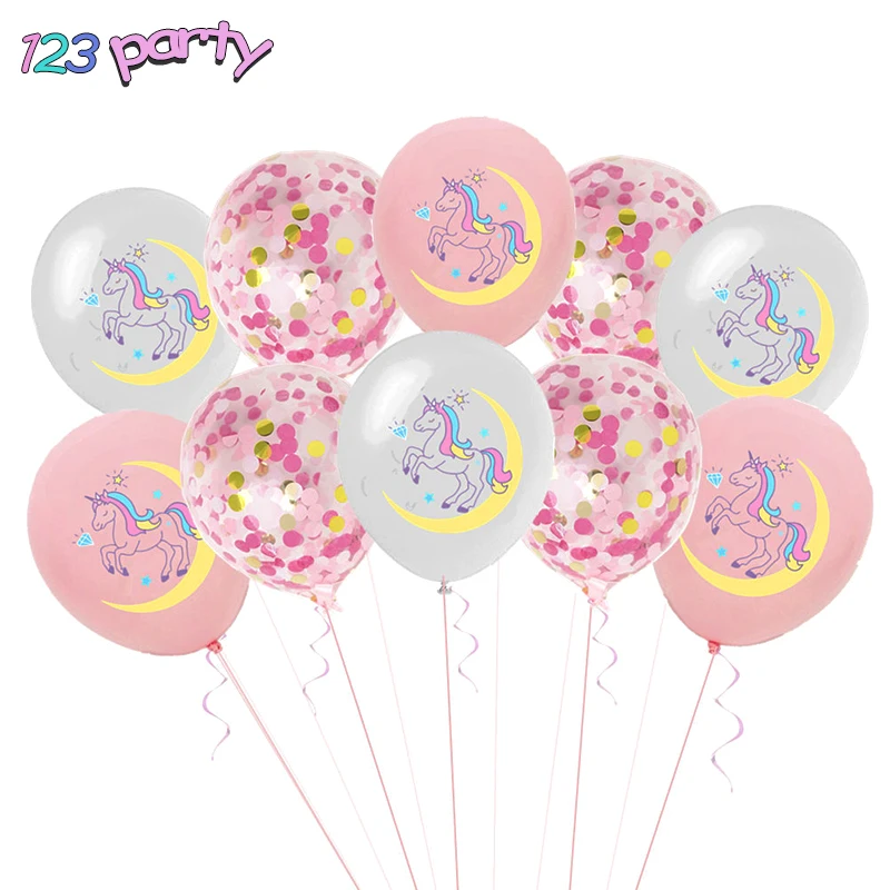 10 шт. Единорог конфетти блестки воздушный шар День рождения Baby Shower свадебное украшение латексные