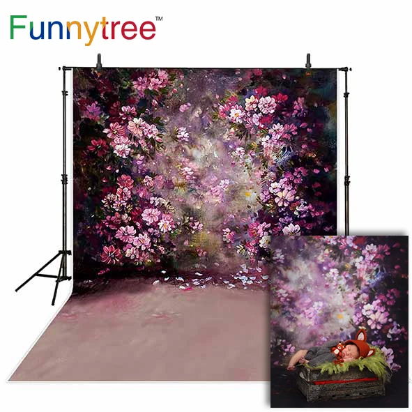 Фон Funnytree для фотостудии картина маслом цветок красочный винтажный фон