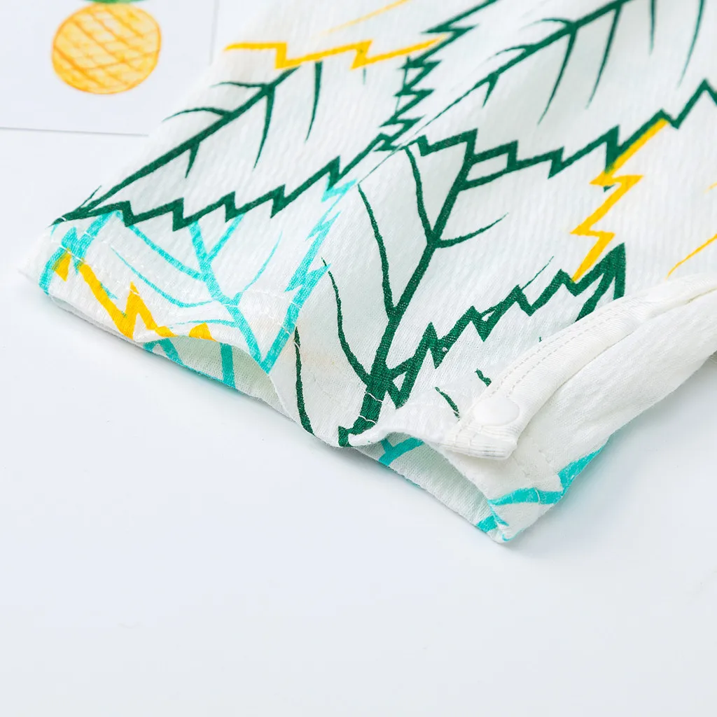 Комбинезон для новорожденных мальчиков и девочек с принтом в виде листьев букв