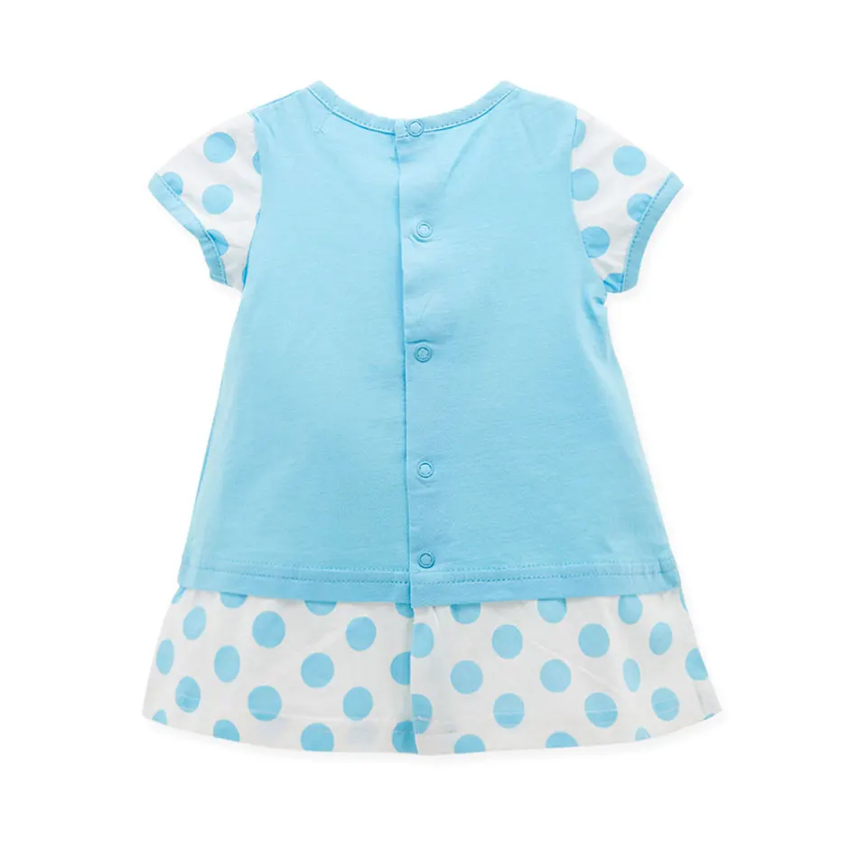 Детское Хлопковое платье с коротким рукавом в горошек | Мать и ребенок