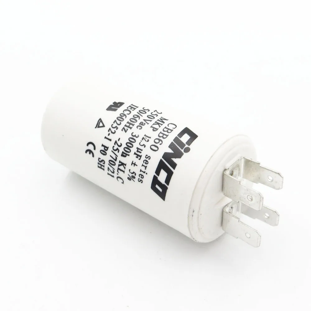 12 5 MFD 250VAC CBB60 моторные конденсаторы полипропиленовая пленка 250V 220V Водяной насос