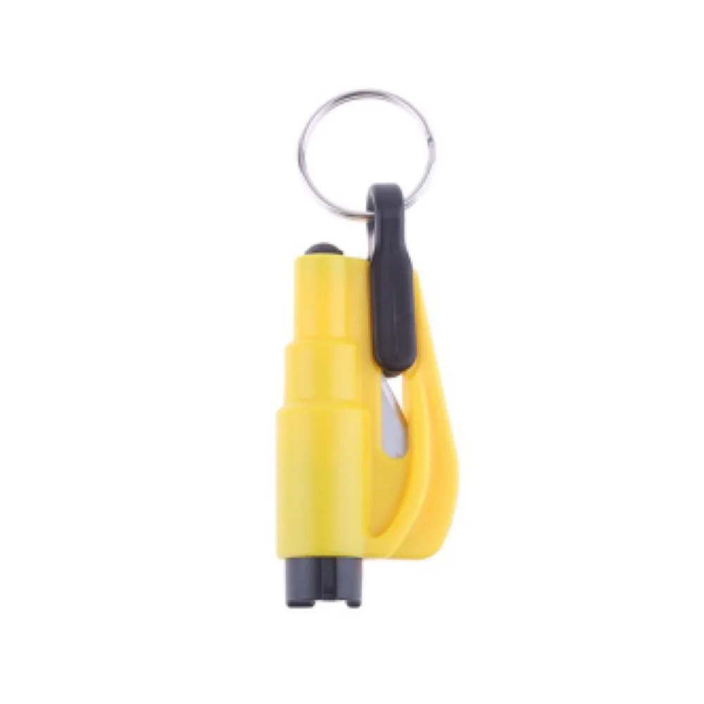 Yellow Enjoybay 3 в 1 аварийный мини молоток безопасности брелок Стекло окно ломающийся молоток брелок спасение побег ремень безопасности нож резак - Цвет: Yellow