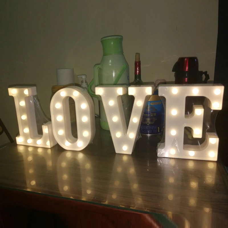 letter lights wedding layout decoration creative marriage proposal birthday | Дом и сад