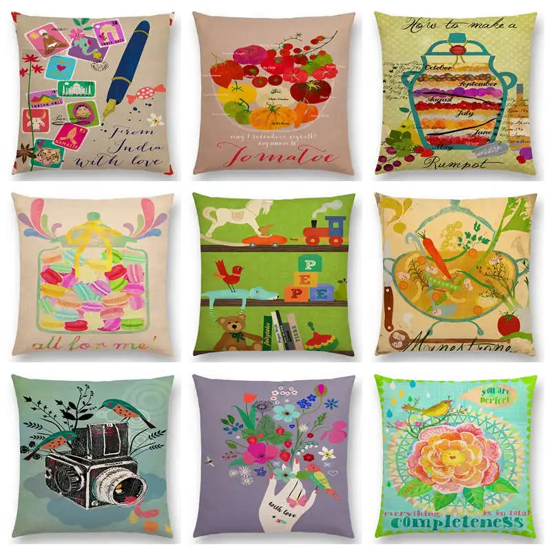 Женский разноцветный чехол-наволочка с изображением трехцветных цветов в