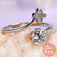 charm flower ring woman 925 sterling silver mosaic aaa crystal zircon female silver ring luxury jewelry