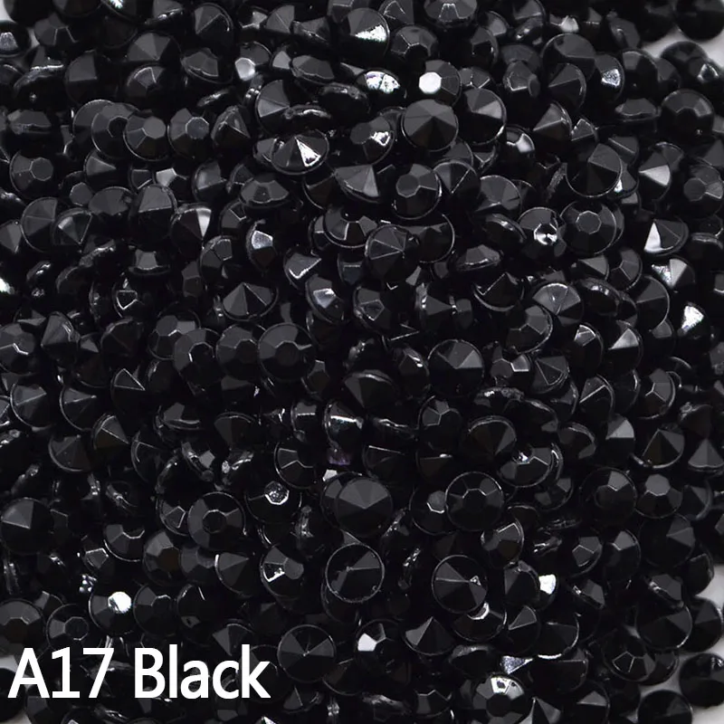 A16 black 1000 шт./компл. 4,5 мм кристалл ABS горячие-исправить Стразы стеклянные стразы pointback для одежды сумки аксессуары для дизайна ногтей украшения Драгоценные Камни - Цвет: A16 black