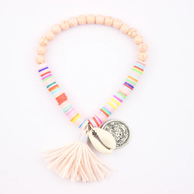 2018 богемное стильное пляжное покрытие медная пластина шаблон кулон браслет