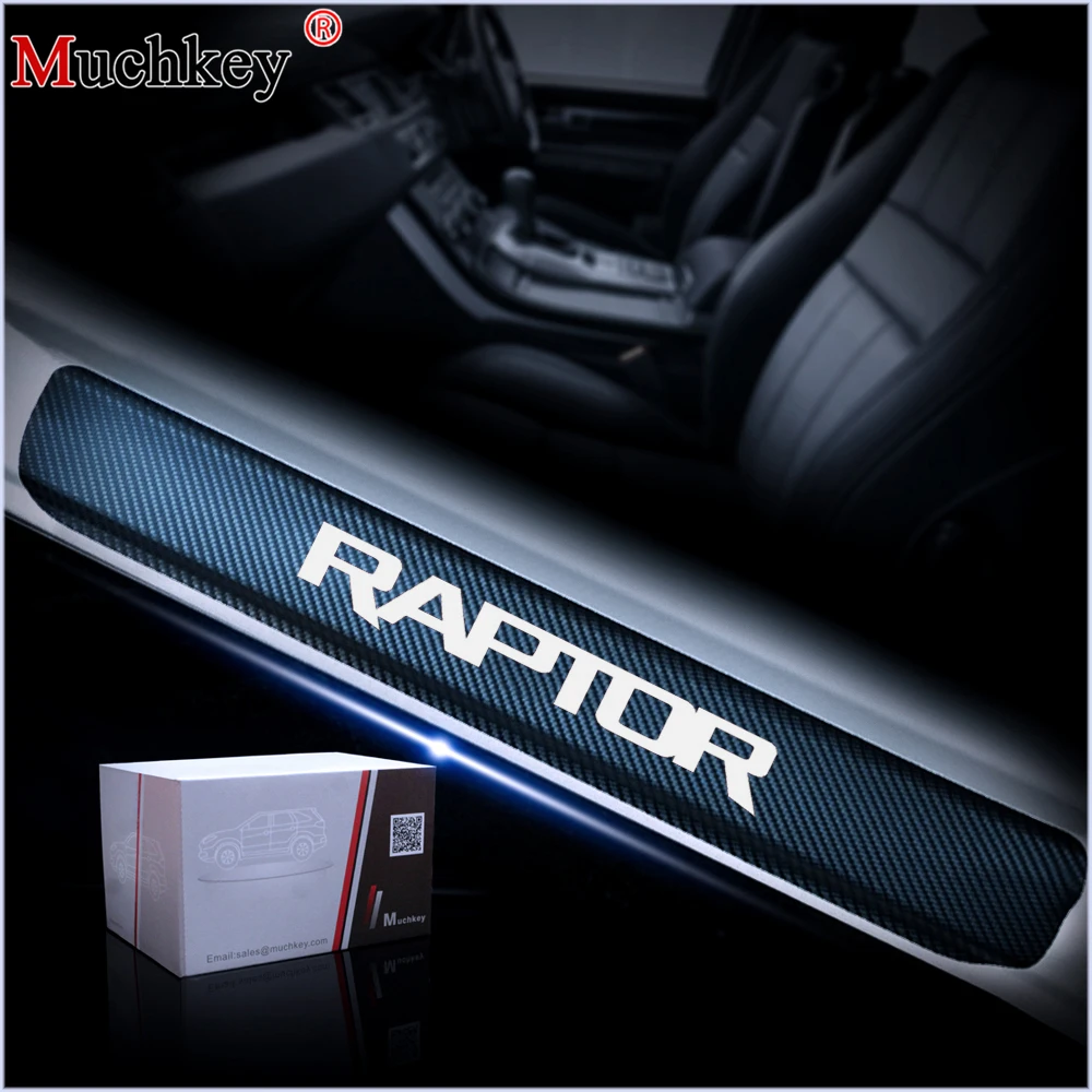 Защита порога двери для Ford RAPTOR F 150 Виниловая наклейка из углеродного волокна на