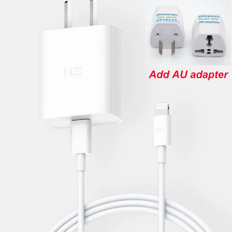 AU xiaomi ZMI PD 3,0 18 Вт адаптер для быстрой зарядки 100 см USB type-c для освещения кабель для передачи данных для xiaomi 9/8 huawei mate 20 Iphone - Цвет: AU