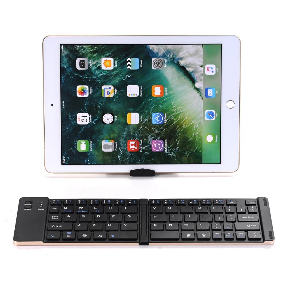 Портативная двойная Складная Bluetooth клавиатура Беспроводная складная мини для iPad