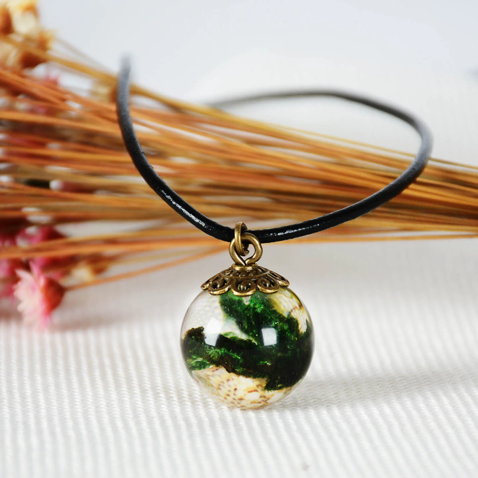 Женское длинное ожерелье ручной работы из натуральной кожи с подвеской в виде