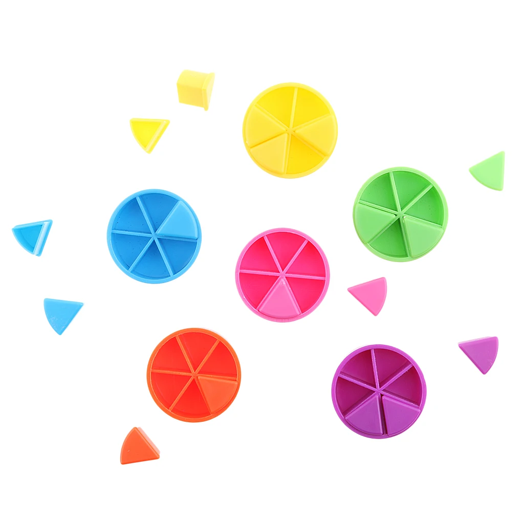 MagiDeal 42 шт./упак. Trivial игра в погоню Pie клинья для математических фракций игрушки