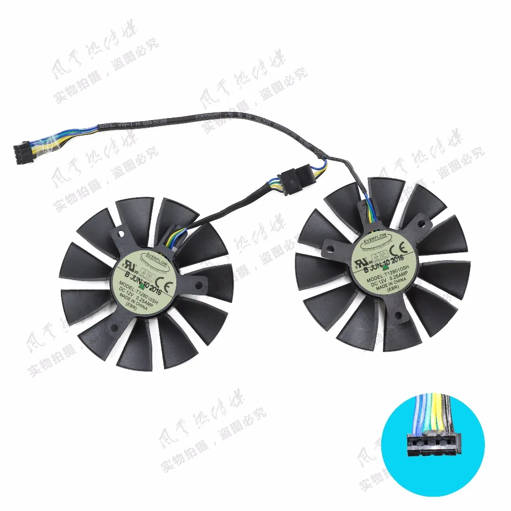Новый оригинальный охлаждающий вентилятор для видеокарты STRIX RX460 RX560 T128010SH DC12V 0.25A |