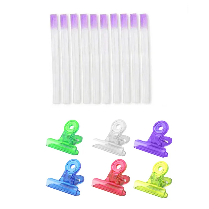 with color clips 1 упаковка профессиональные стекловолокно для наращивания ногтей шелковые шарфы для наращивания акриловая Форма для ногтей с зажимами кривизны#298124 - Цвет: with color clips