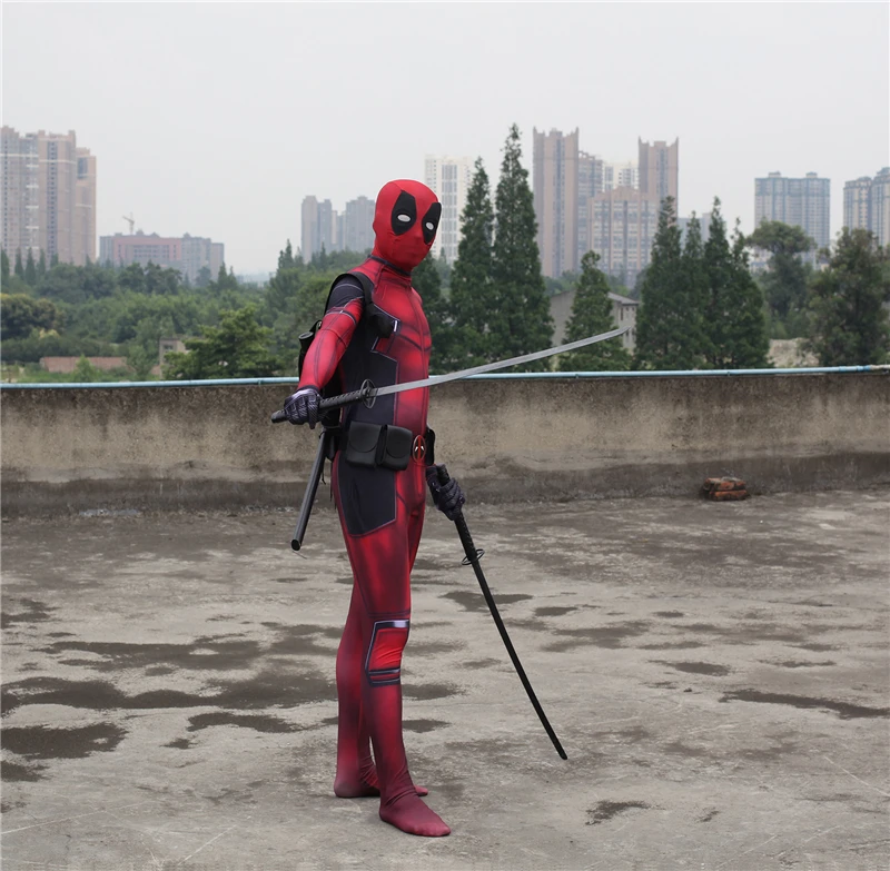 Горячая Marvel Хэллоуин косплей полный костюм дедпула взрослых цифровой печати костюм из лайкры Дети Дэдпул Косплей