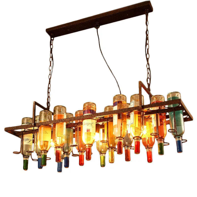 

Hanging Wine Bottles Pendant Light Loft Suspension Industrial Light Fixture Kitchen Dinning Room Home Pendant Lighting PA0135
