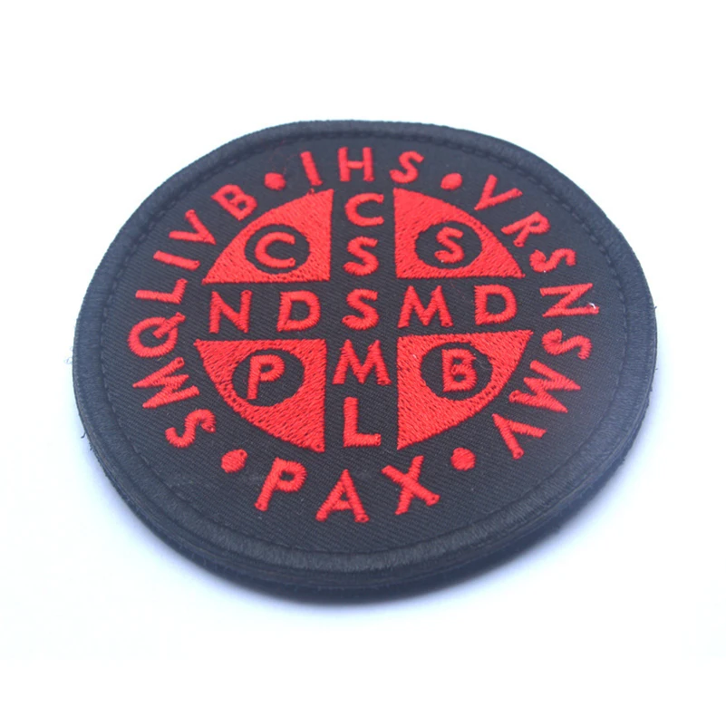 Патчи с крестом Святого Бенедикта сгоревшая бронза католическая св. 3D армия США