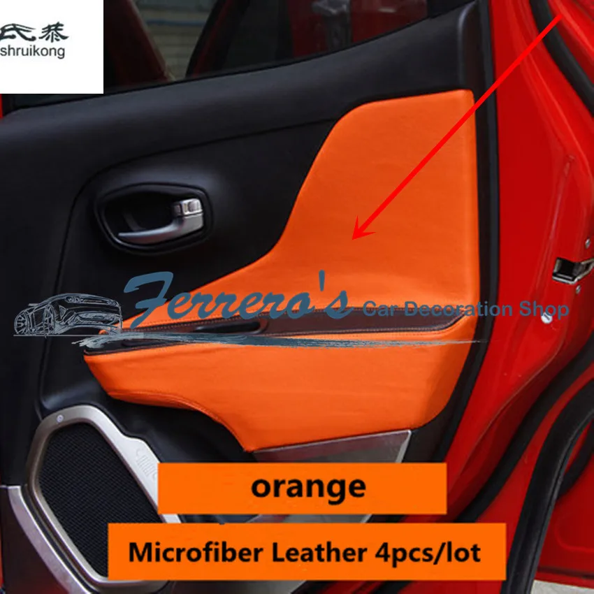 4 шт./лот для 2015 2016 2017 JEEP Renegade кожаные автомобильные аксессуары из микрофибры