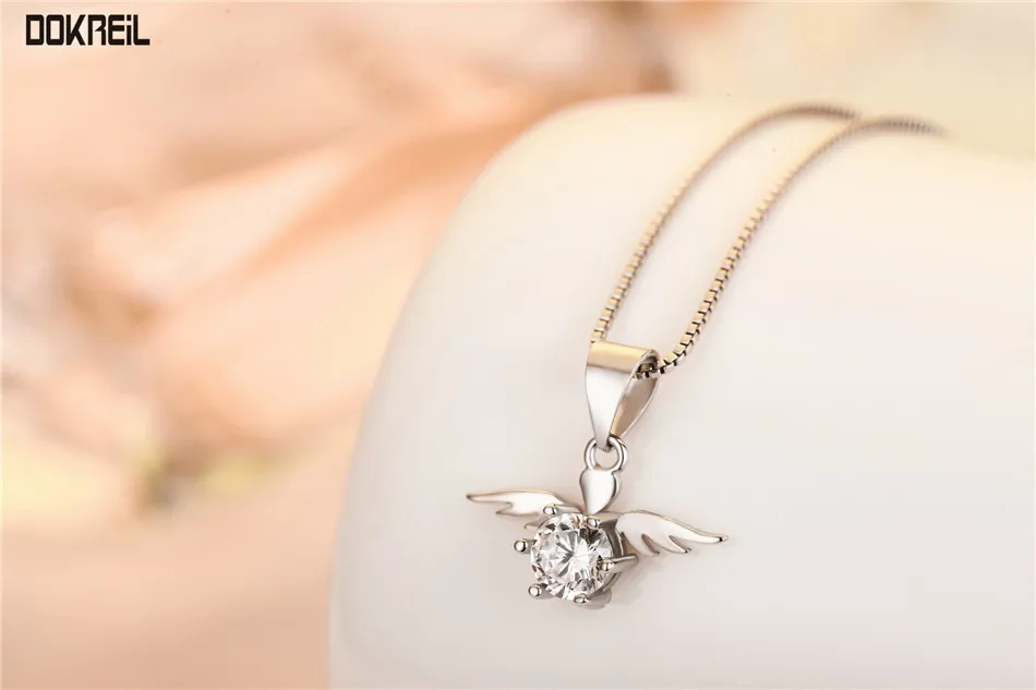 Серебряный ангел крылья AAA CZ ожерелье Маленькая подвеска 2019 лучший друг подарки