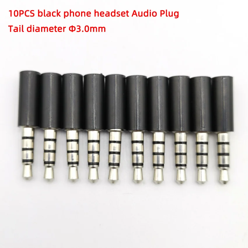 3.0 black 4pole 10 шт./лот, 3,5 мм, стерео гарнитура, штекер, розетка, 3, 4 полюса, 90 градусов, локоть, 3,5, AUX, аудио разъем, адаптер, разъем, хвост, 2,5, 3 мм - Цвет: 3.0 black 4pole