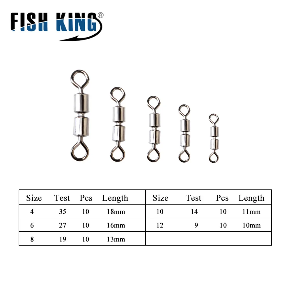 FISH KING 1 упаковка подшипник для бочонка вращающийся Вертлюг твердое кольцо