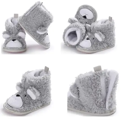 Новые милые зимние мягкие ботинки с рисунками для маленьких мальчиков и девочек