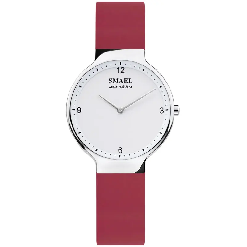 Red S SMAEL наручные часы для влюбленных пар женские цифровые часы мужские водонепроницаемые часы с датой 1835 золотые кварцевые часы силиконовые - Цвет: Red S