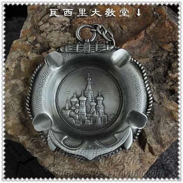 

Tin Smoke Plate Russia Tin Ashtray Can Be Hung Palace Restoring Ancient Castle Ash Tray 12 Cm In Diameter