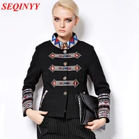 short jacket autumn winter 2015 fashion daily new womens elegant 9 point sleeve bohemia embroidery jacket