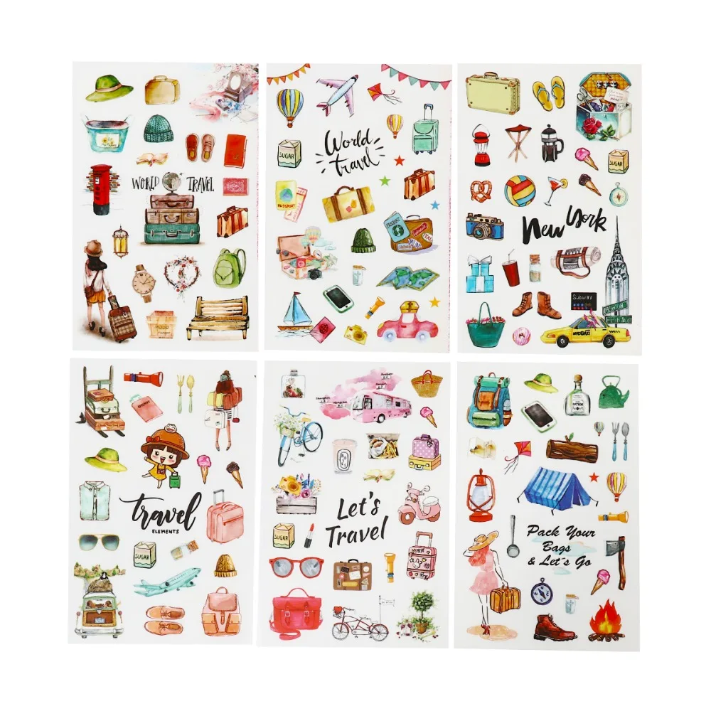 6 штук пакет стикер для канцелярских товаров милый дневник этикеток ручной