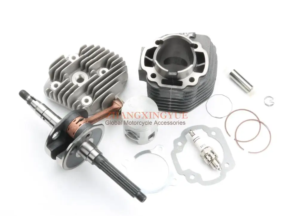 Large sets of cylind 52 мм 100cc набор комплектов цилиндров и крышки головки цилиндров и коленчатого вала для MBK Booster 100 Nitro, Ovetto 100 поршневой штифт 14 мм - Цвет: Large sets of cylind