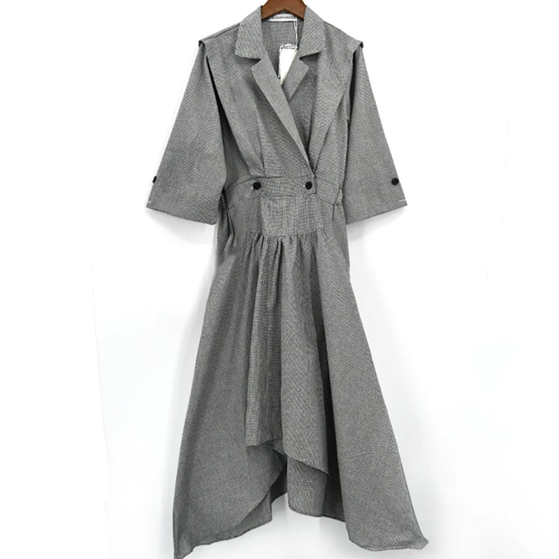 Осенне весеннее корейское 2018 Новое модное женское платье до середины икры с