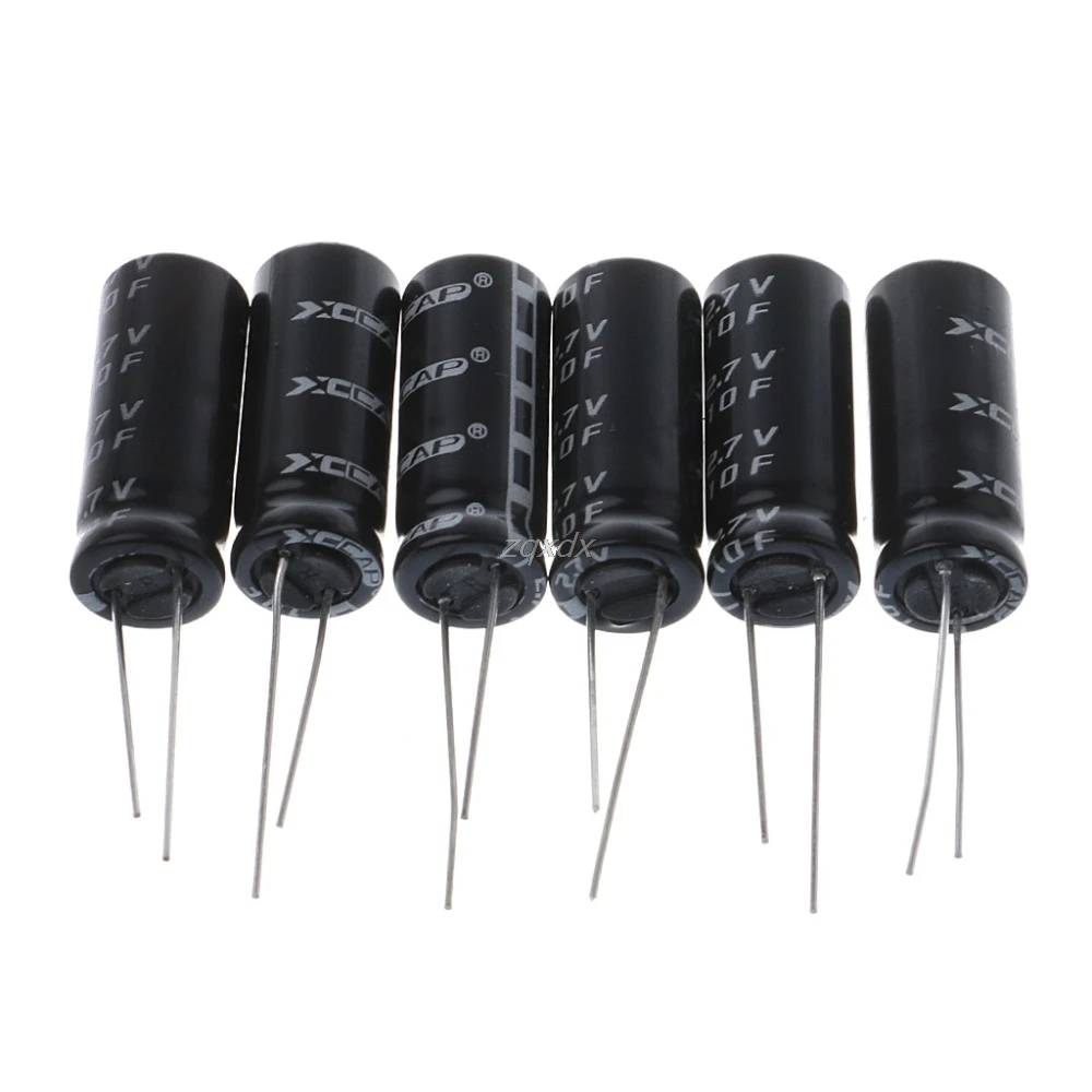 6x 2.7V 10F Cylindrical Ultra Super Farad Capacitor High Power Supercap 10x26mm Whosale&Dropship| |