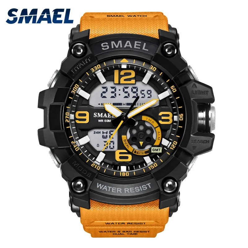 

Fashion Smael Brand Sport S Shock Military Watch Army Men Wristwatch Led Quartz Watch Digtial Dual Time Clock 1617 reloj Hombre